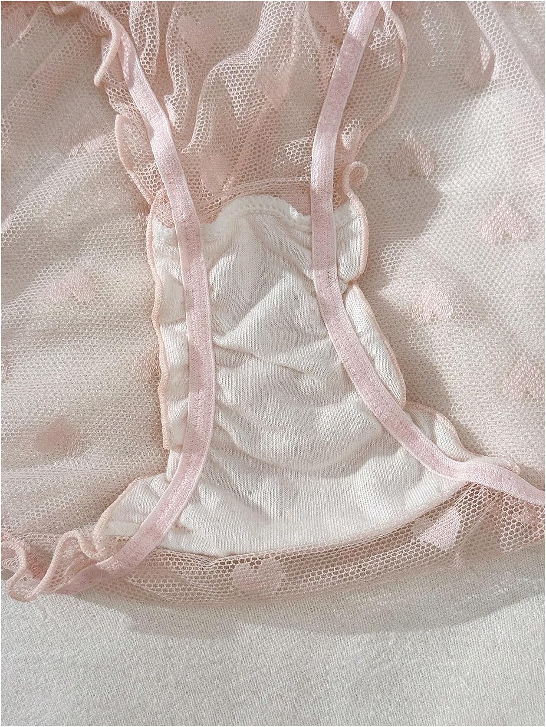 SHENHE Women's Bikini Underwear Sheer Mesh Panties Low Rise Frilly Briefs