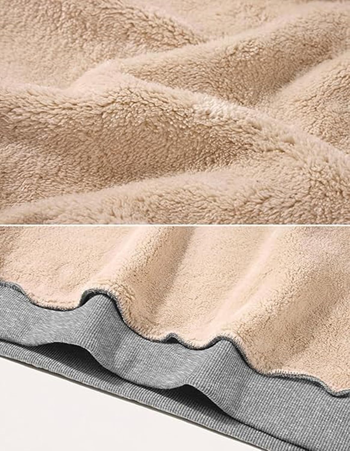 Tansozer Mens Fleece Crewneck Sweatshirt Warm Sherpa Lined Thick Pullover Long Sleeve Tops Shirts - Image 5