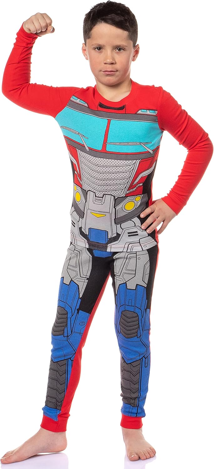 INTIMO Boy's Pajama Set Sleepwear Classic Cartoon Character Tight Fit Long Sleeve Sleep Loungewear