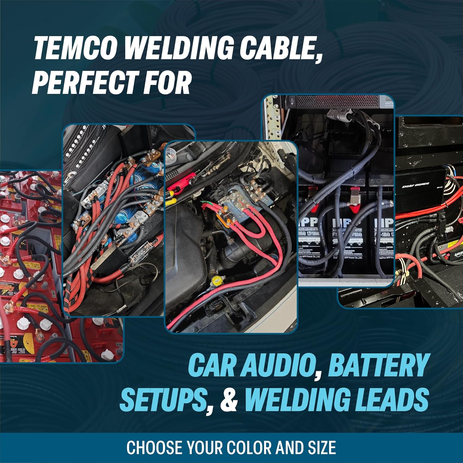 TEMCo 2/0 Gauge AWG 50 Ft Black Flexible Pure Copper Made in USA Welding Cable Battery Wire - Heavy Duty Solar, Inverter, Car, RV, Truck