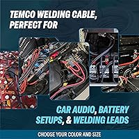 Vista 4 de TEMCo Cable de Soldadura de Calibre 6 AWG 50 Pies Negro + 50 Pies Rojo Cobre Puro Flexible Fabricado en EE.UU. Cable de Batería - Uso Pesado Solar