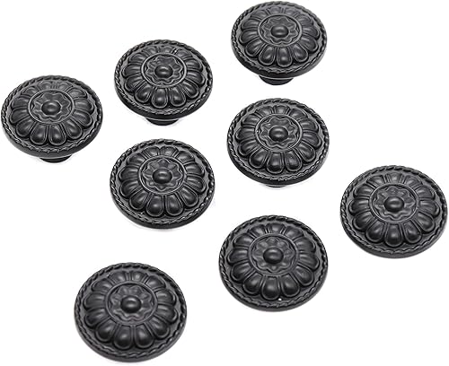 Miniatura 5 de binifiMux Paquete de 8 pomos colgantes negros de 1.25 pulgadas para cajón de gabinete, agujero único