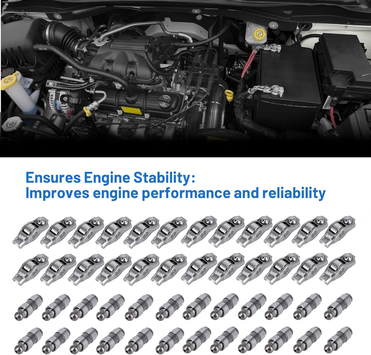 24pcs Rocker Arm Lifters Valve Cover Gasket Kit Fit for 11-20 Dodge Journey Challenger Durango Avenger Ram 1500 Grand Cherokee Wrangler 11-19 ChrysIer 200 300 5184296AH 5184332AA 5184596AE 5184331AC