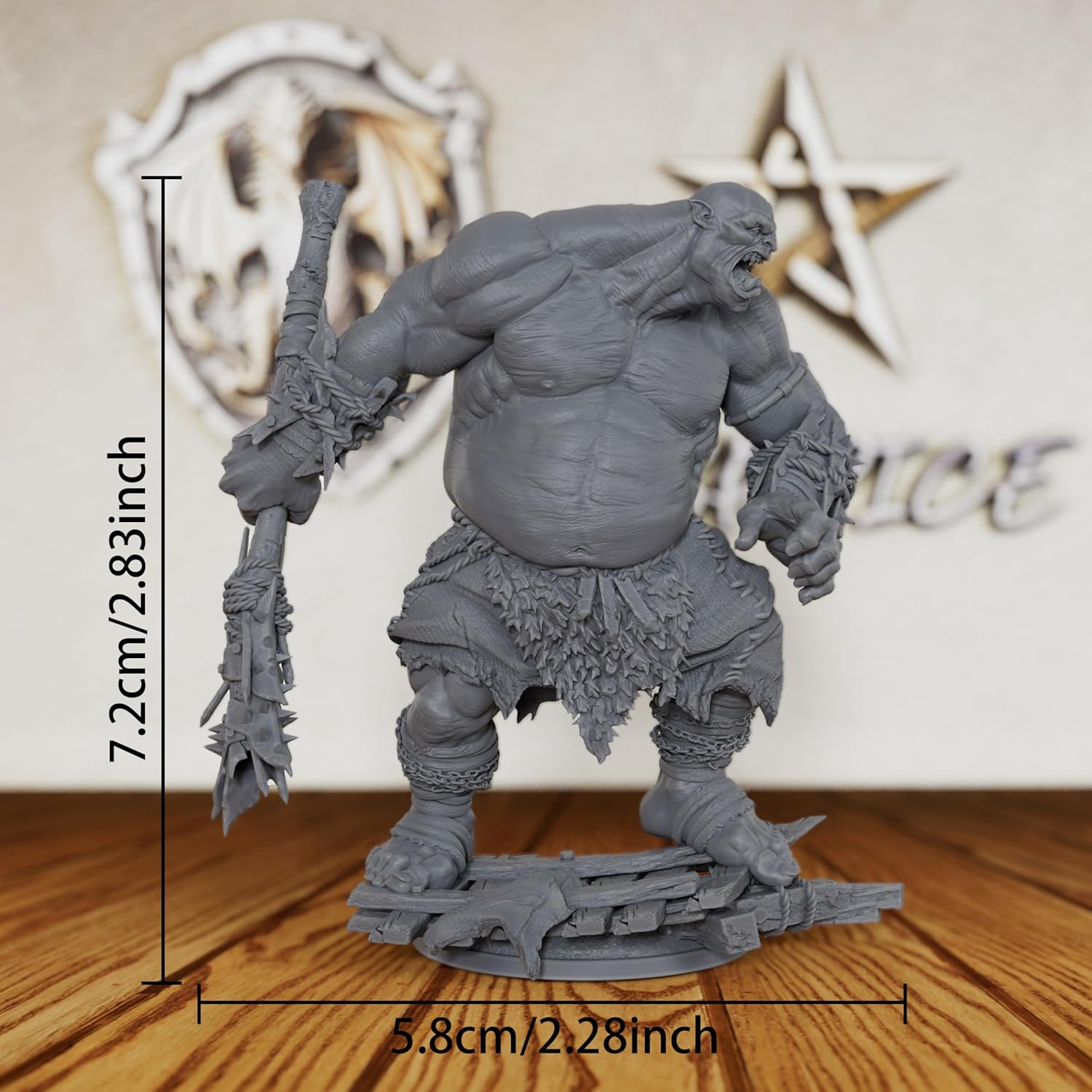 DND & Tabletop RPG Unpainted 32mm Ogre Miniature - Customizable Fantasy Figure for Warhammer, TRPG Campaigns & Role-Playing - Hand-Paint Ready Mini Figurine-AS05