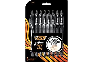 BIC Gelocity Quick Dry Black Gel Pens: Rapid-Drying, Smooth Writing Medium Point