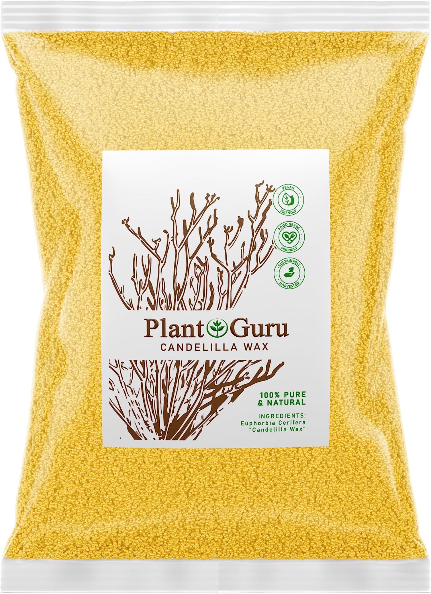 Candelilla Wax Pellets 5 lbs. Bulk Wholesale 100 Pure Natual Food Grade Vegan Wax