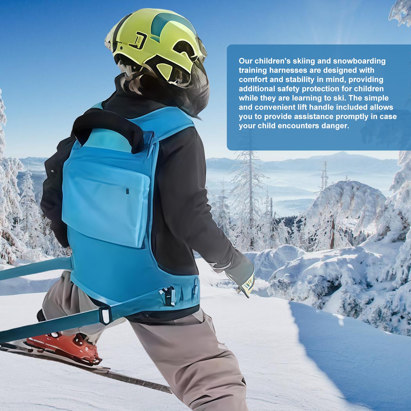 Ski- und Snowboard-Trainingsgurt für Kinder: Skigurttrainer Ski-Geschirr für Kinder mit Einfacher Hebestuhlgriff aus Traktionsgurt, Ski und Snowboardgurt Trainer Gurt für Kinder Jungen Mädchen