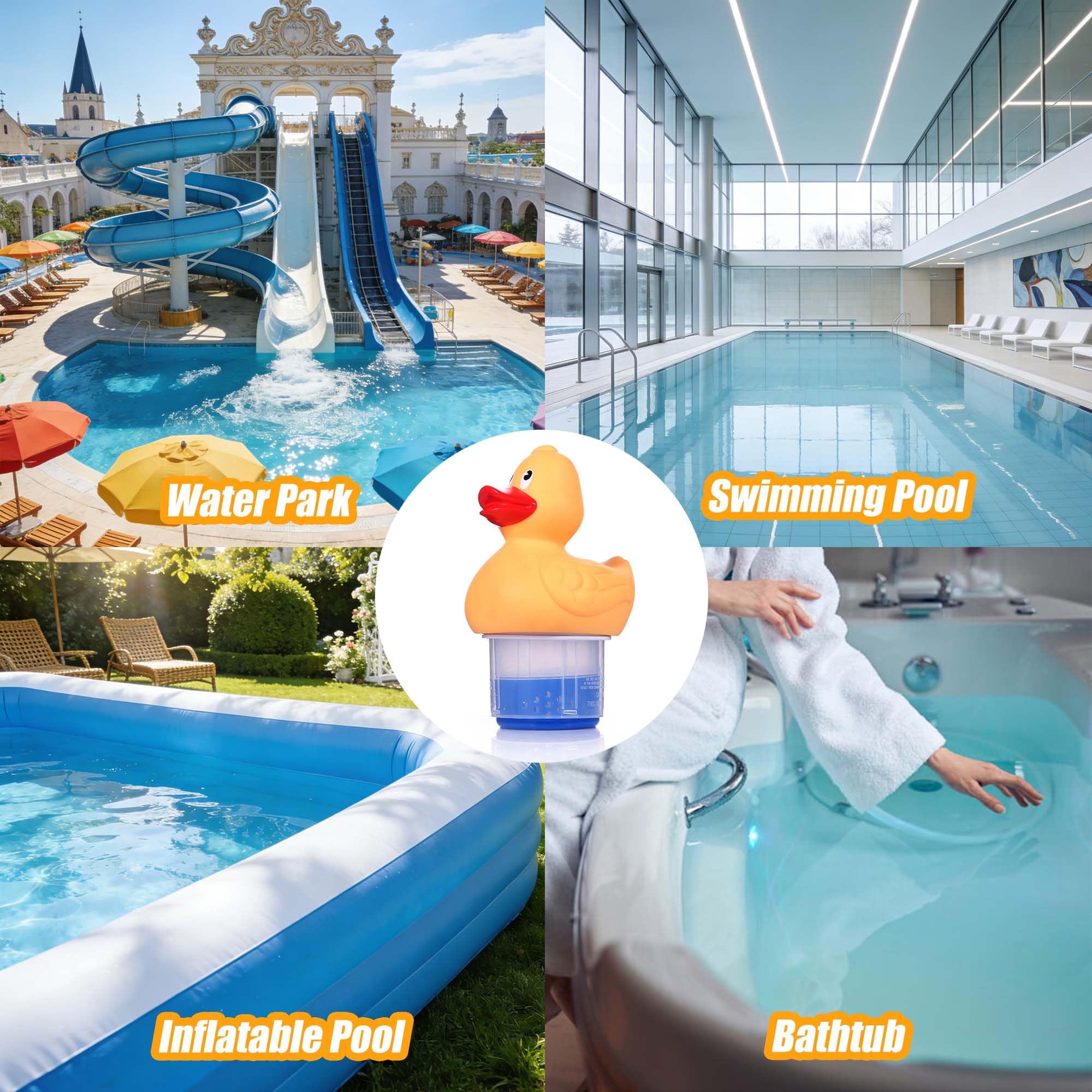 ZAHD Support de Tablette Flottante Distributeur de Chlore pour Piscine Distributeur de Chlore Flottant et de Produits Chimiques Flotteur de Chlore pour Piscine Extérieure pour piscines spas (Jaune)