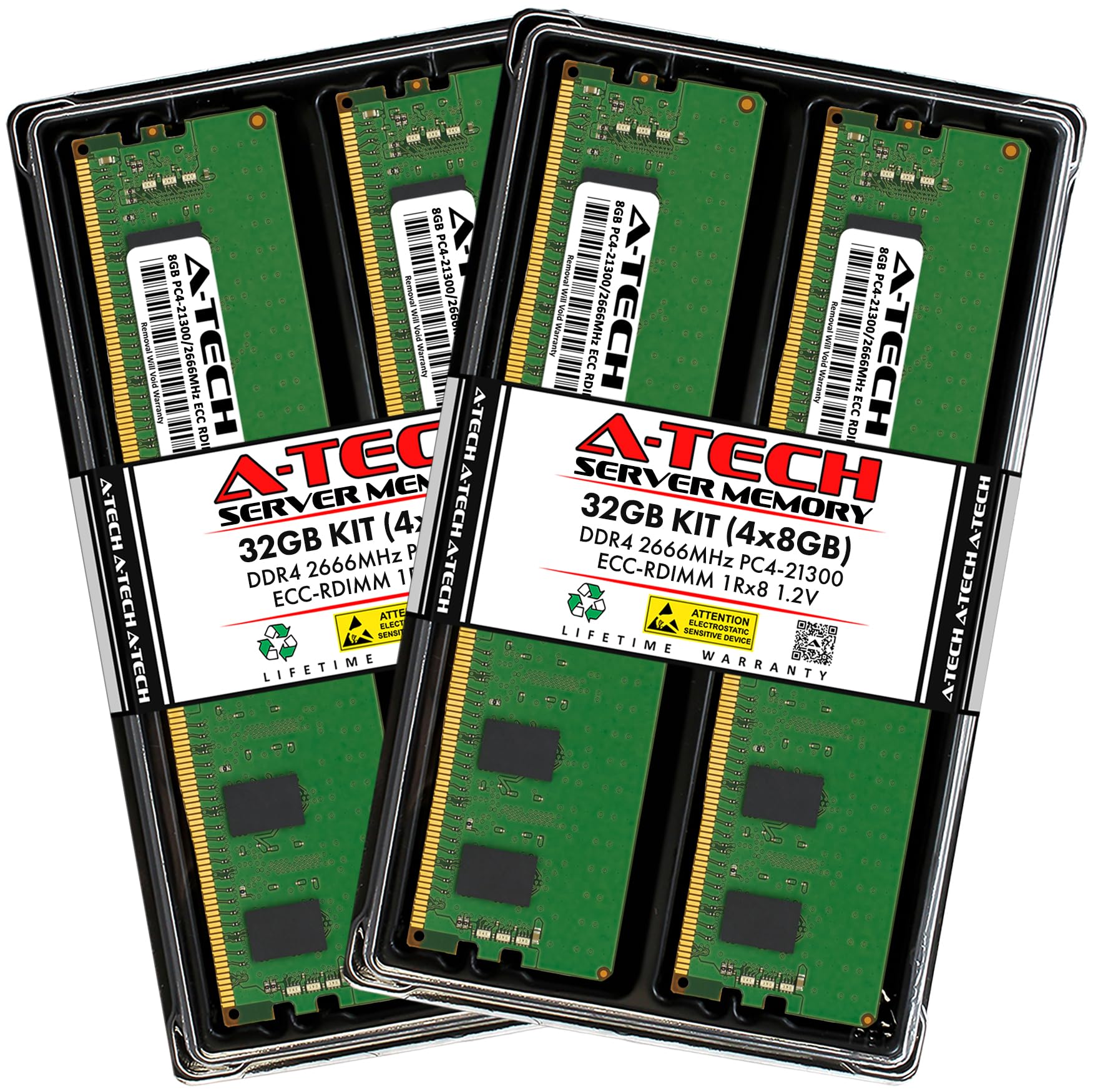 A-Tech 64GB Kit (2x32GB) DDR4 2666MHz PC4-21300 ECC RDIMM 2Rx4 Dual Rank 1.2V ECC Registered DIMM 288-Pin Server & Workstation RAM Memory Upgrade Modules (A-Tech Enterprise Series) — view 38