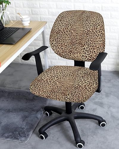 Miniatura 3 de Funda para silla de oficina con estampado de leopardo, funda protectora elástica para silla de escritorio, funda decorativa universal para silla