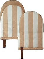 Vista 12 de Folkulture Mini guantes de horno resistentes al calor (5.75 x 9) Juego de 2 guantes cortos para horno con lazo para colgar, guantes de horno