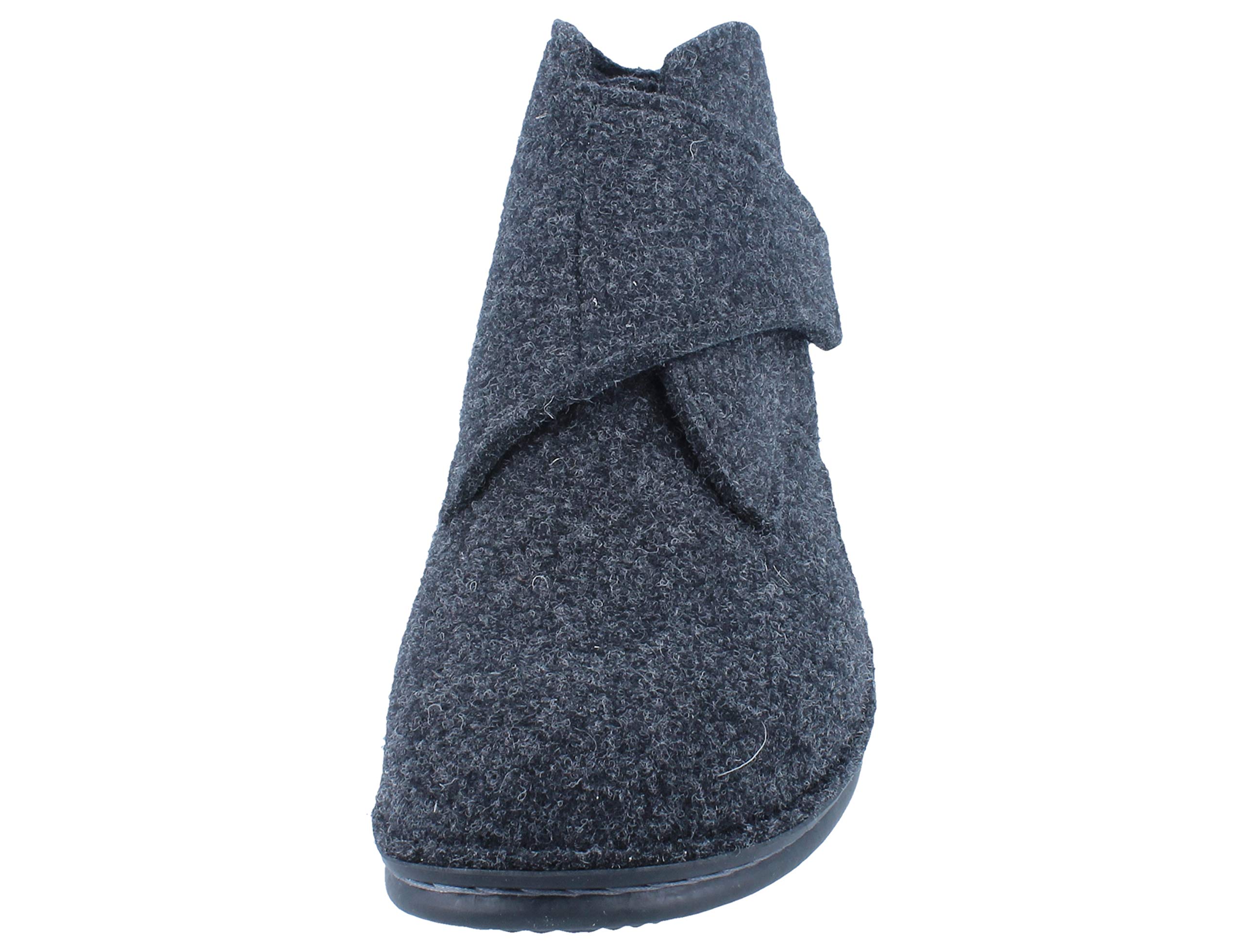 Finn Comfort Fiss Kapcie domowe 6502-416168, zapięcie na rzepy, filc wełniany, antracyt szary