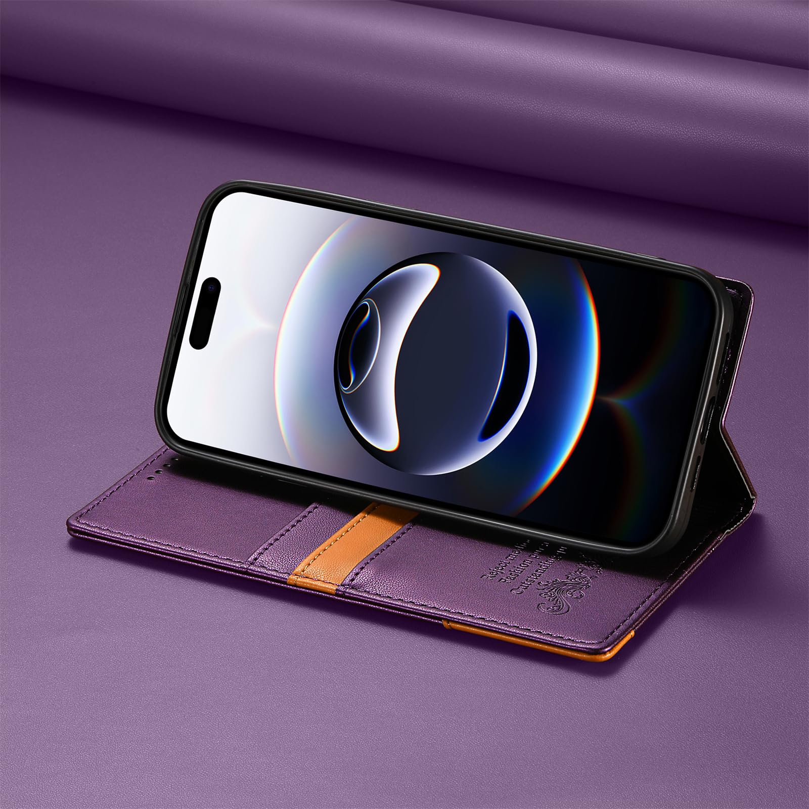 Funda Tipo Cartera magnética de Cuero con Tapa y Compartimento para Tarjetas para iPhone 17 Pro (para iPhone 17 Pro/marrón)