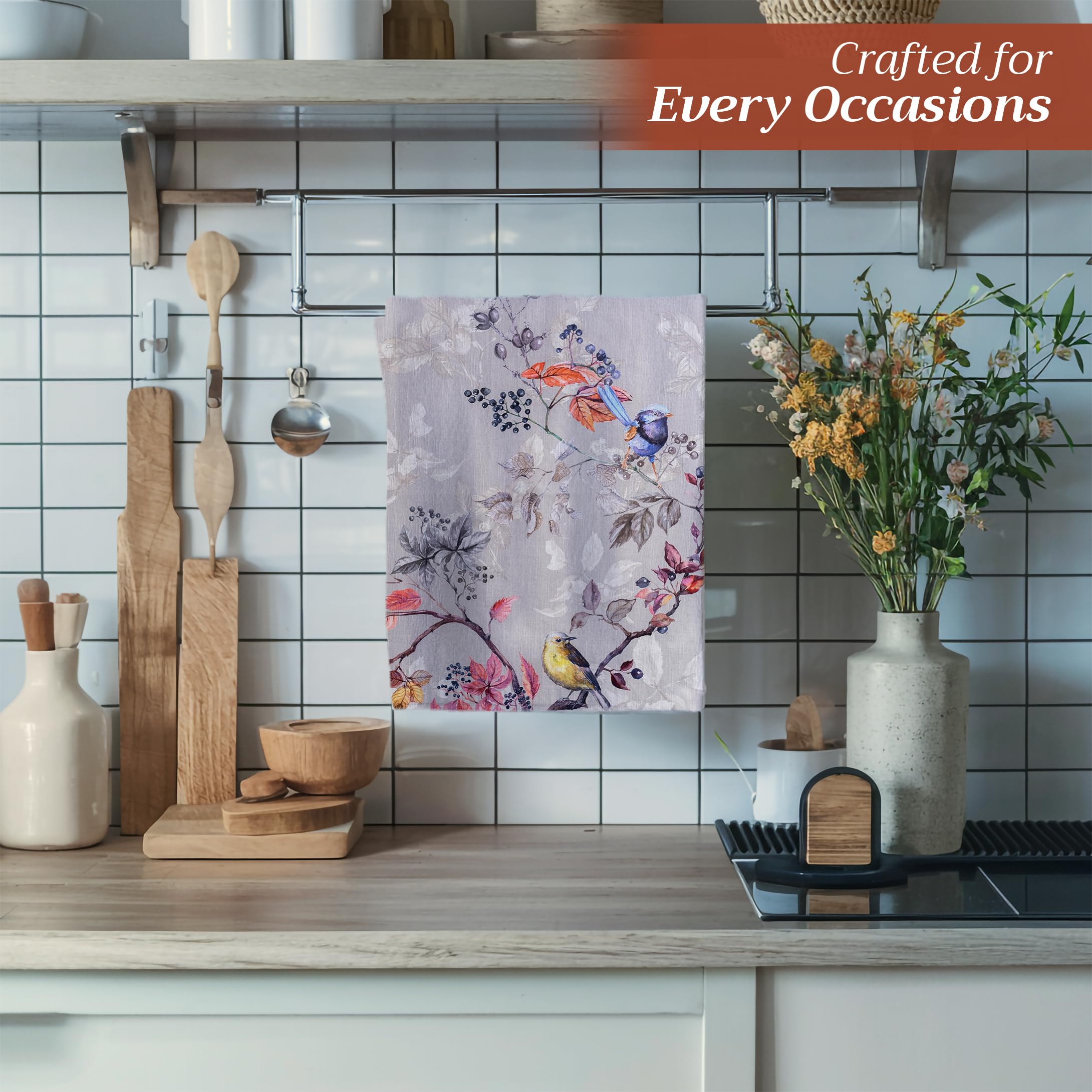Maison d' Hermine Equinoxe - Juego de 3 Toallas de Cocina Multiusos, 100% algodón, Suaves y absorbentes, paños de Cocina, paños de Cocina (Beige, 50 cm x 70 cm)