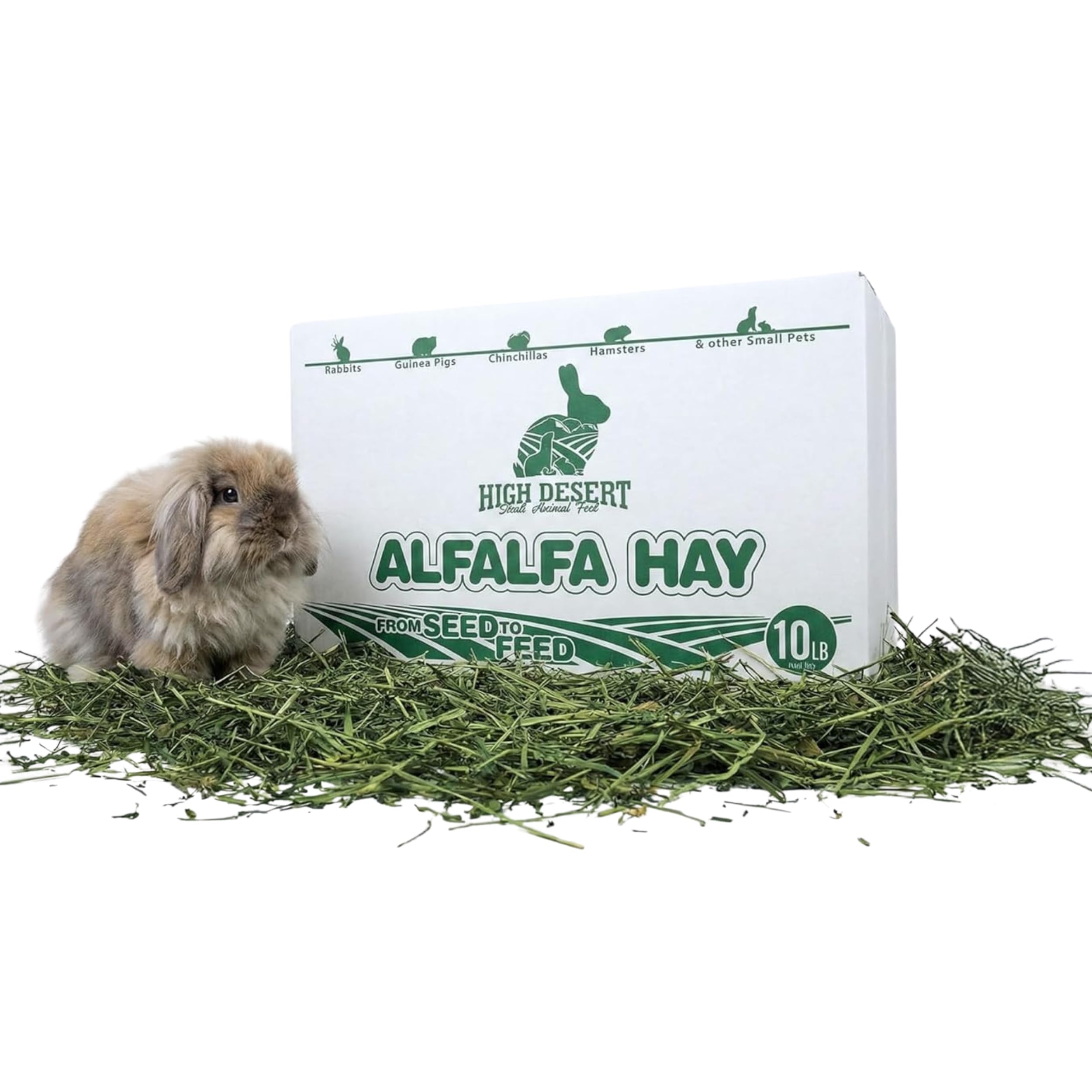 High Desert Alfalfa Hay, Protein Rich Soft Leaf Food for Young Growing Animals, Natural Rabbit Food and Guinea Pig Hay, Supports Digestive Health,