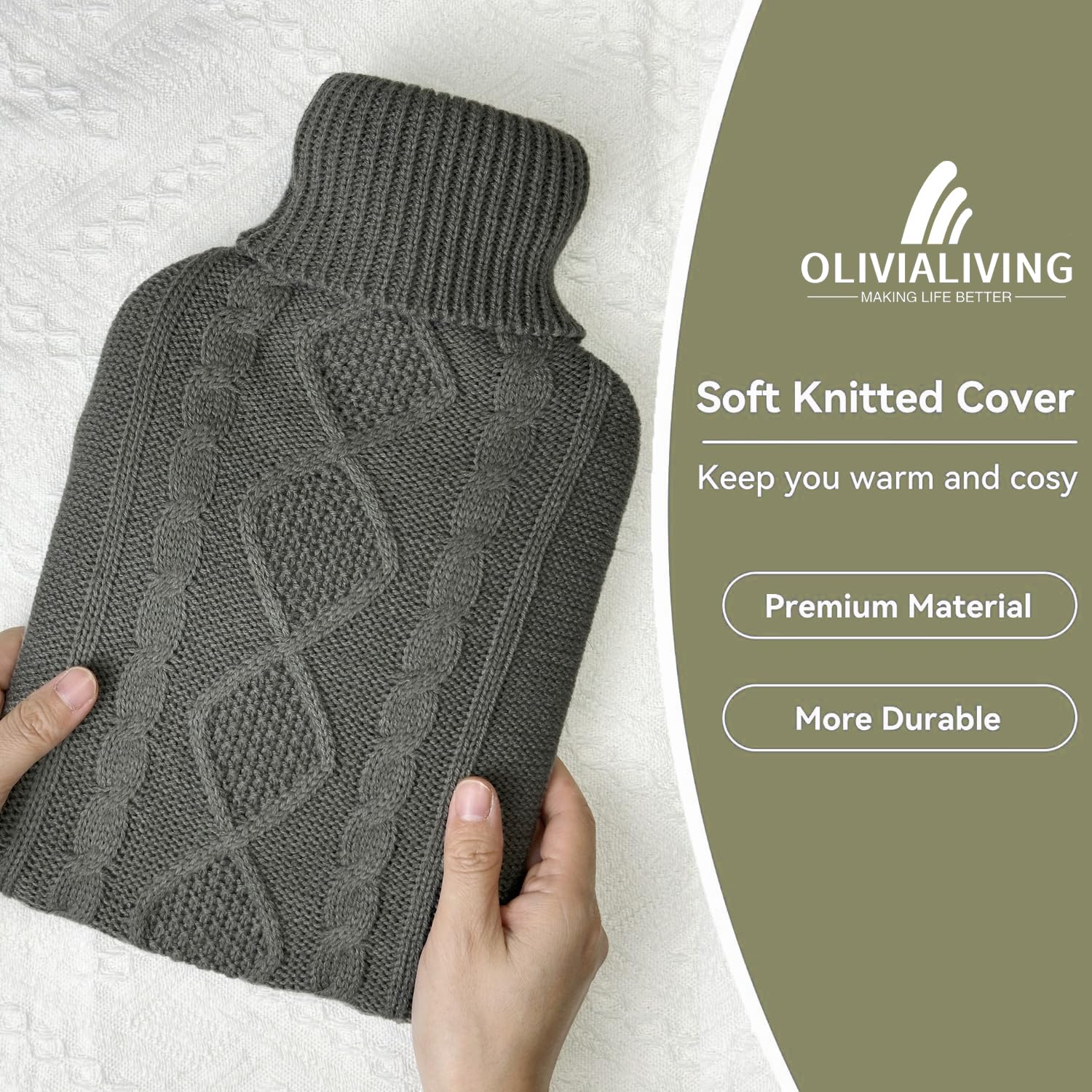 Premium Hot Water Bottle with Soft Cover - Pain Relief -5 Premium Hot Water Bottle with Soft Cover - Pain Relief -5