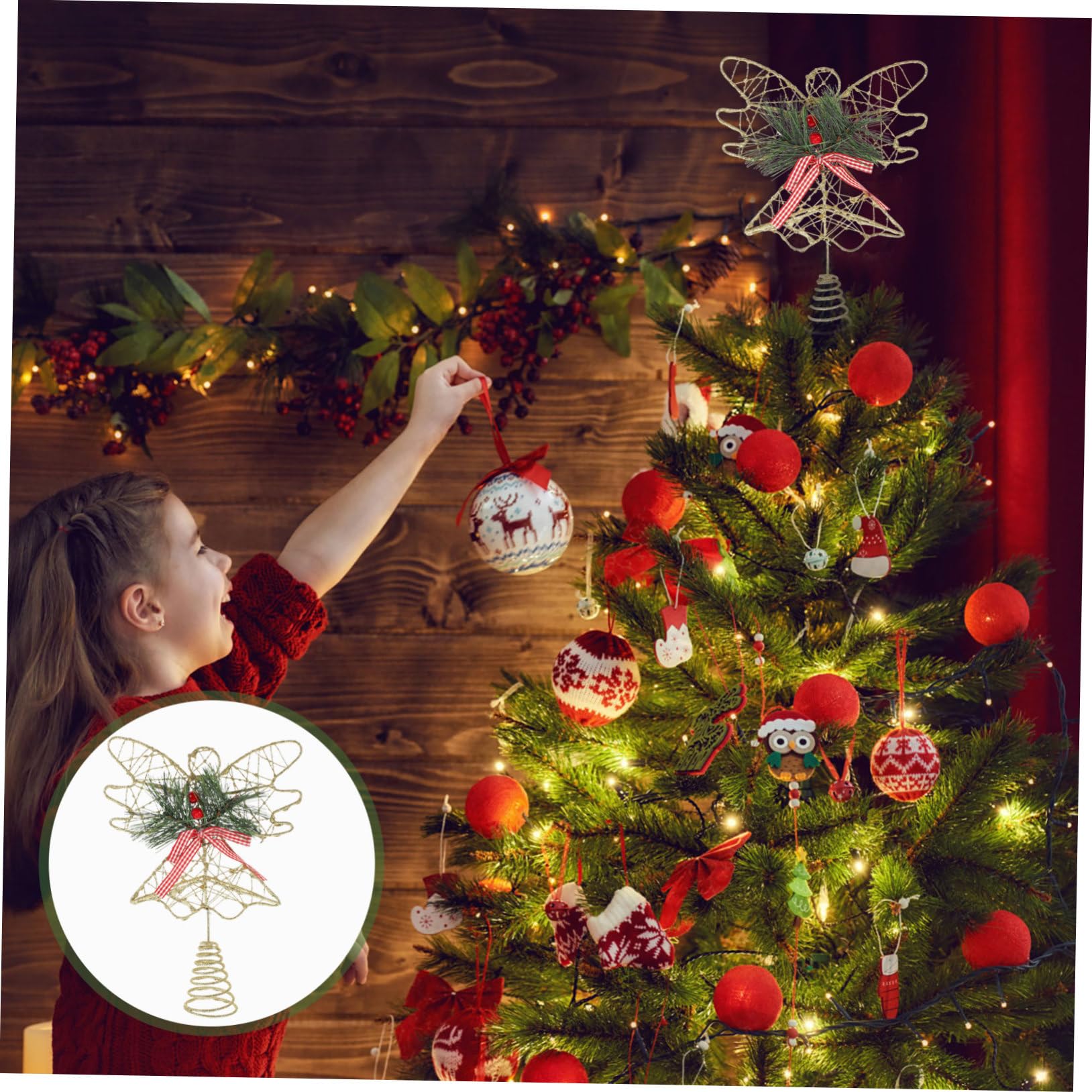 TOPBATHY 3 Pièces Étoile d'arbre d'ange Décorations d'arbre De Noël Décor LED Décoration De Sapin De Noël d'arbre pour Arbre De Noël Illuminer La des Arbres Fil Étoile Le Fer