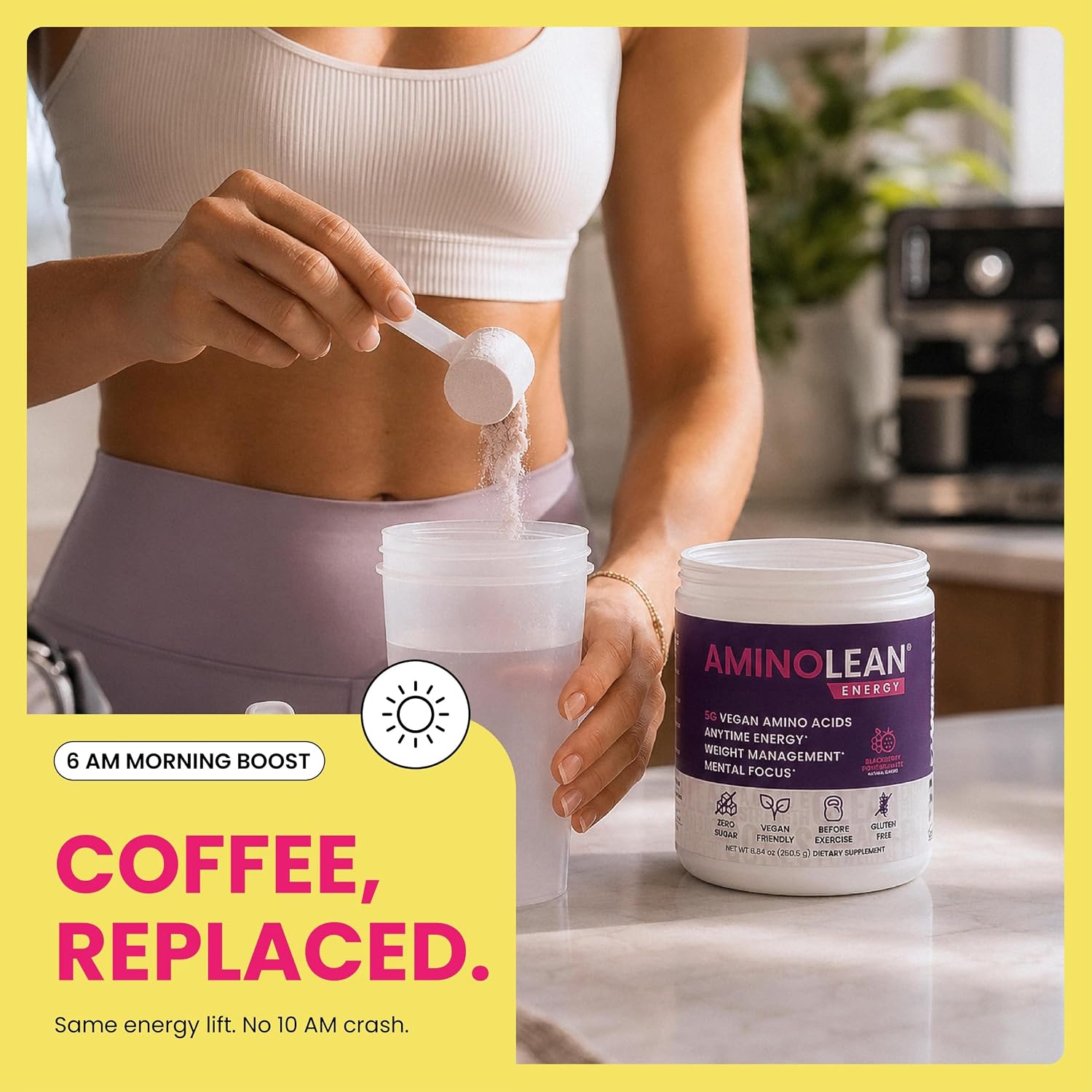 AminoLean Pre Workout Powder - Natural Amino Energy with Vegan Amino Acids image 6