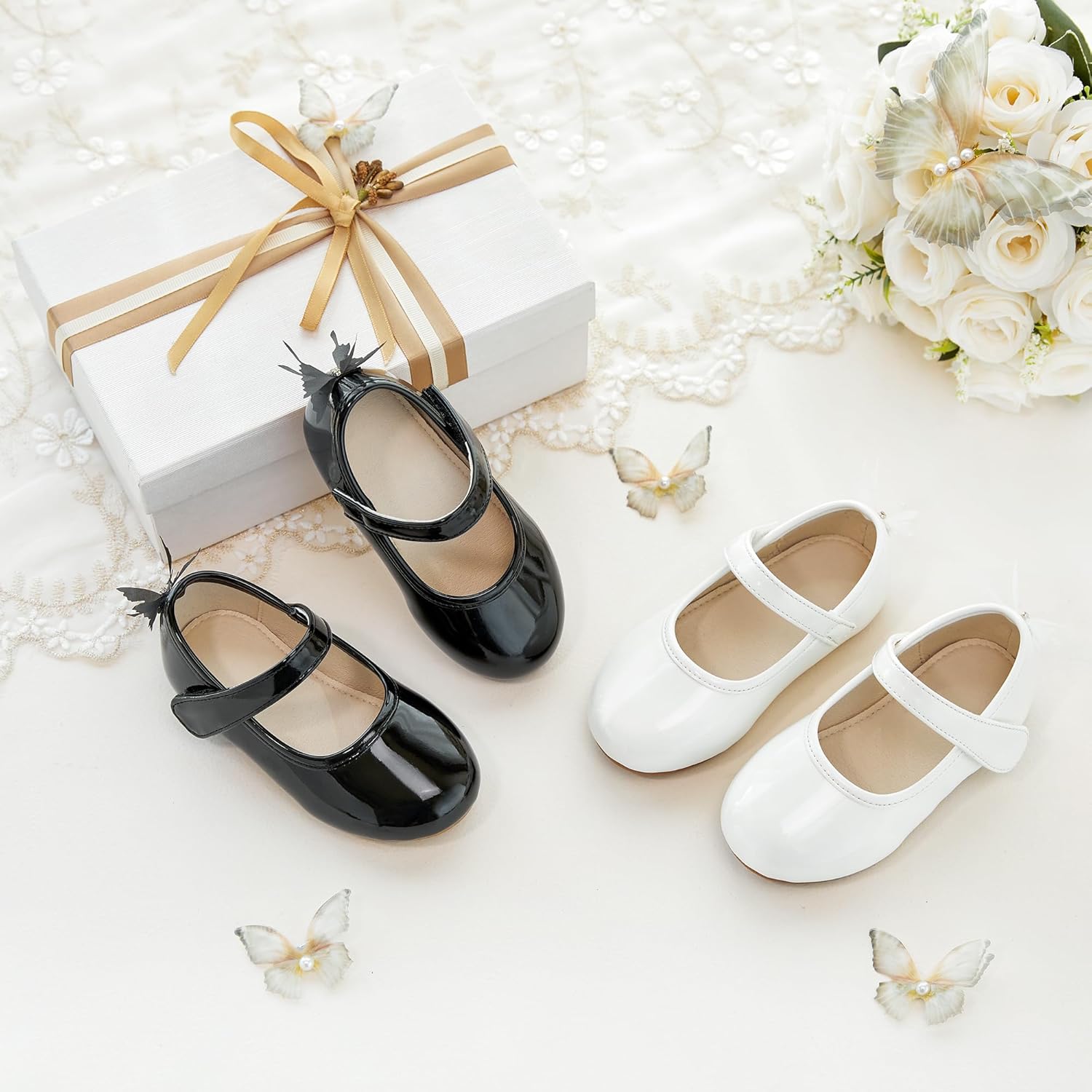 ESTINE Girls Dress Ballet Princess Flats Fashion Pearl Chain Sparkling for Toddler Little Kid Girl - Image 5