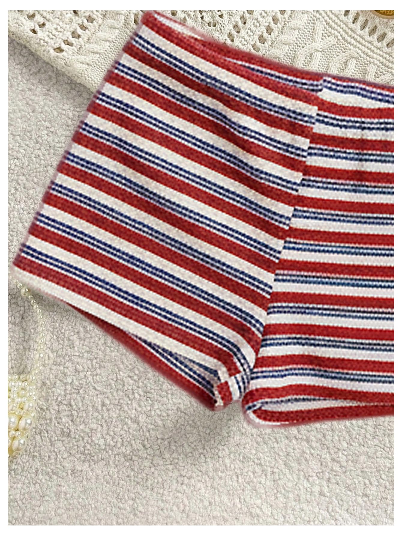Damski zestaw bikini w paski wiązane na szyi z koralikami trójkątny strój kąpielowy 2-częściowy strój kąpielowy kawowy brązowy XL