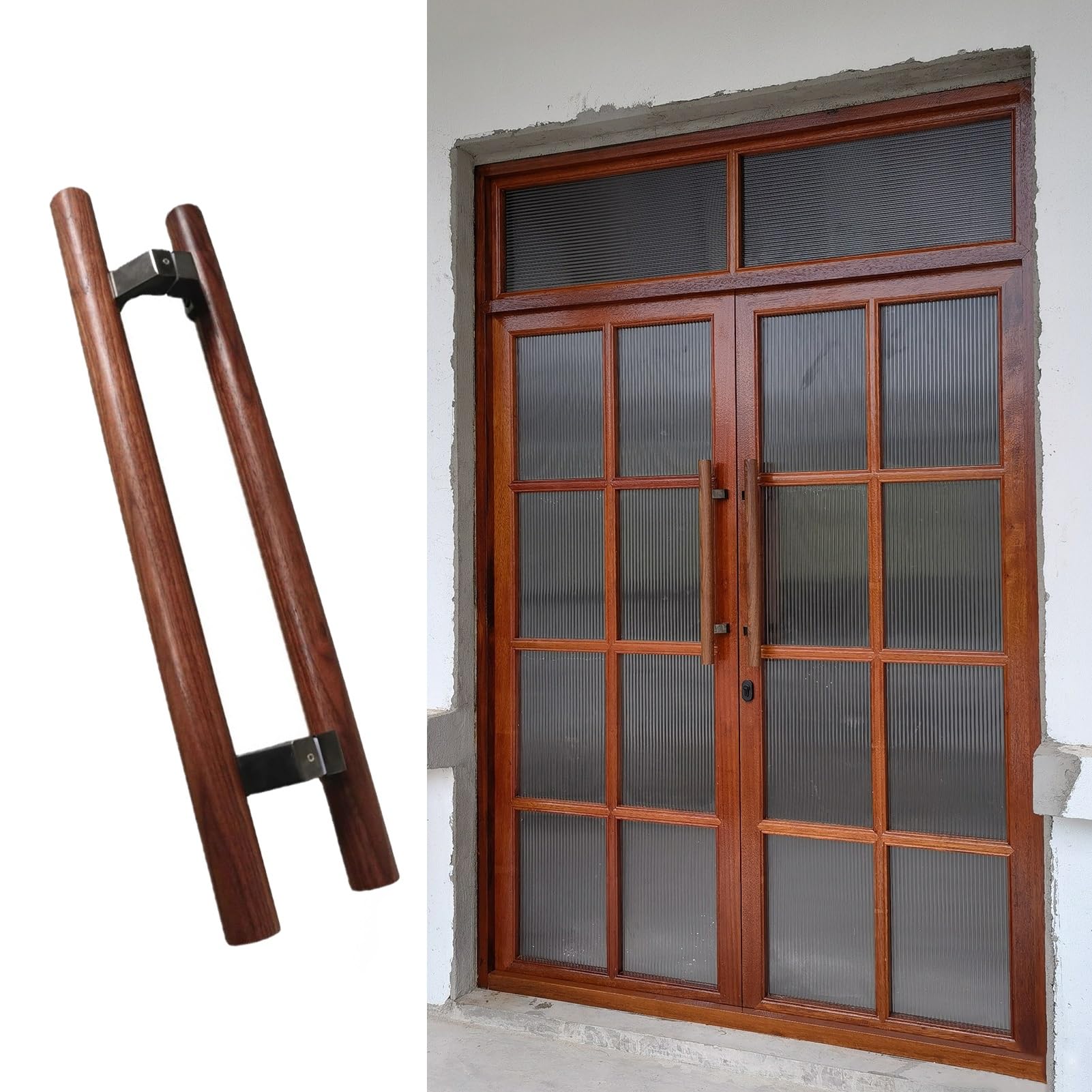 Poignée de porte d'entrée en bois massif pour sublimer votre porte de terrasse en verre
