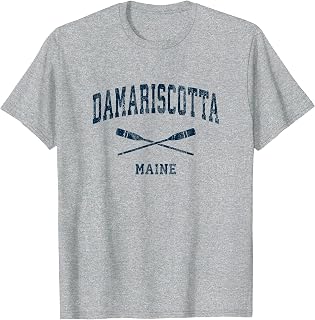 Damariscotta Maine Vintage Nautical Paddles Sports Oars T-Shirt