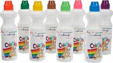 Marqueurs Couleurs Effaçables Chunkie Tropicale - 8 Marqueurs Enfants - Encre Lavable à Base d’Eau - Séchage Longue Durée - Idéal pour les Enfants 3 Ans - Marqueur Tableau Blanc Effacable Dessin