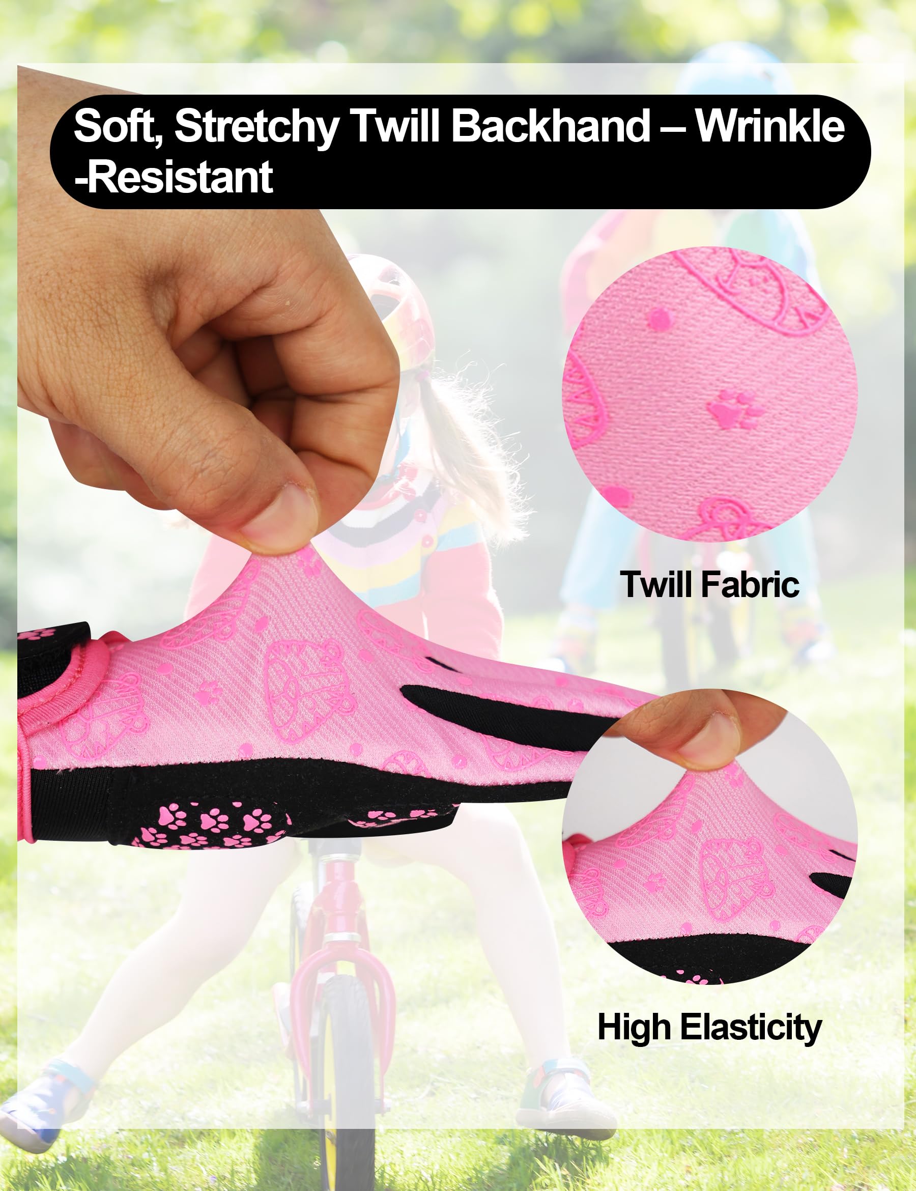 INBIKE Guantes Ciclismo para Niños de 5 a 12 Años Antigolpes, Antideslizantes, Transpirables con Tejido de Malla para Ciclismo, Running, Senderismo y Paseos al Aire Libre F230