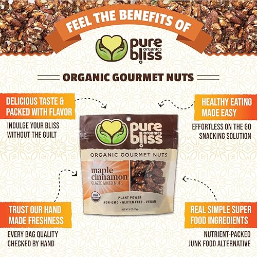 Miniatura 8 de Pure Bliss - Nueces mixtas orgánicas  Mezcla de almendras y nueces de miel de coco orgánico sin gluten sin OMG paleo aperitivos saludables de nueces