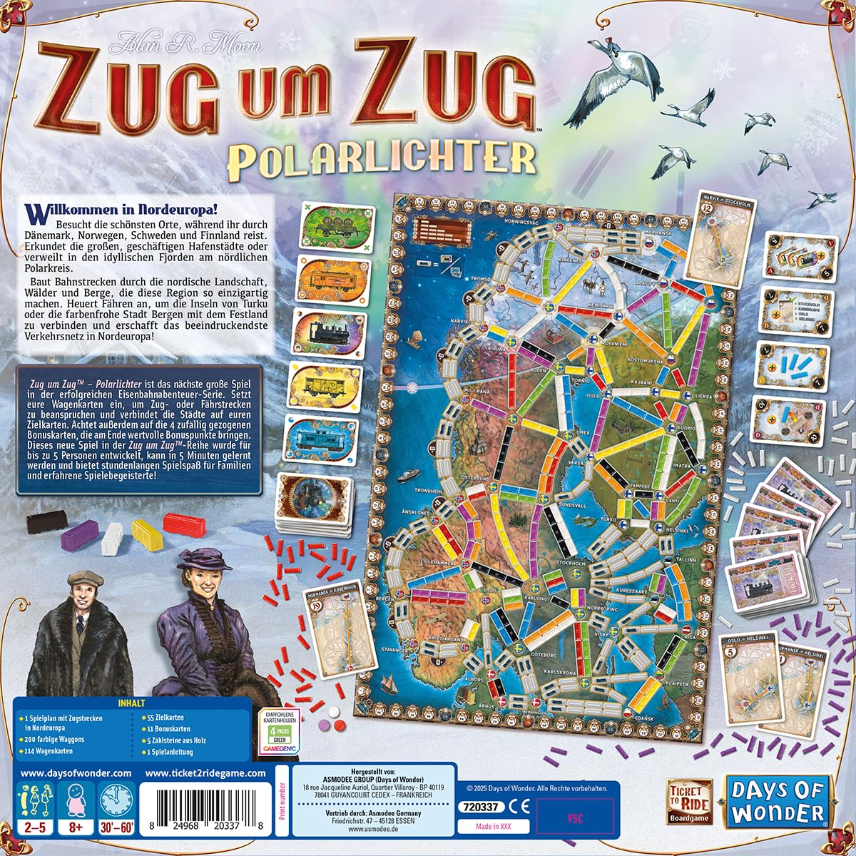Days of Wonder, Treno per treno: luci polari, gioco di famiglia, 2-5 giocatori, 8+ anni, 30-60 minuti, tedesco