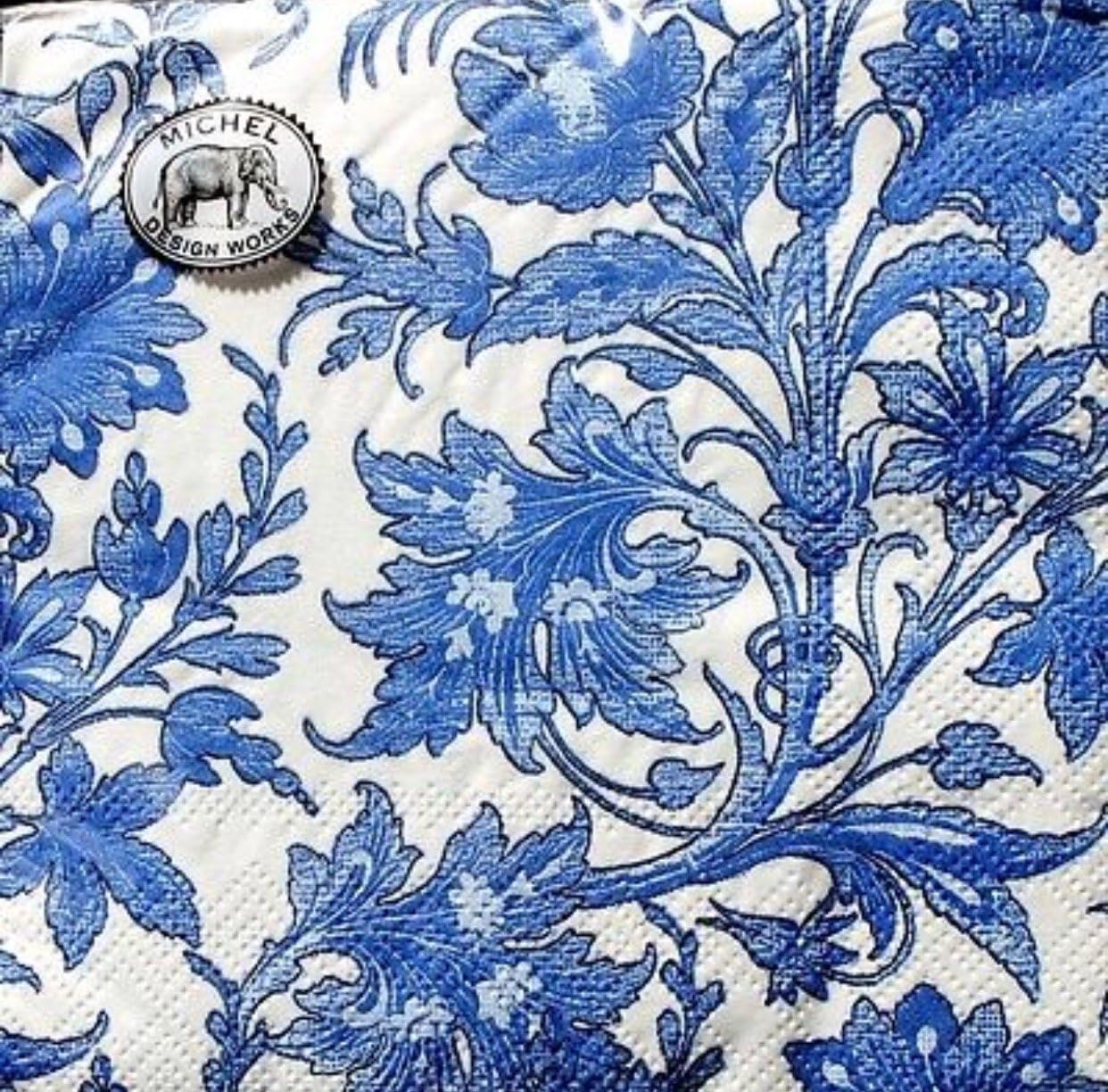 Michel Design Works Cocktail Beverage Napkins ~ China Blue Set of 20