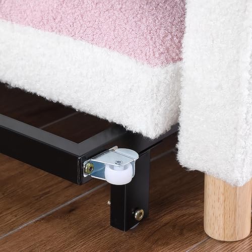 Miniatura 8 de Linique Sofá cama convertible, silla ajustable con almohada, silla multifuncional con tela de peluche suave para sala de estar, dormitorio, Negro +