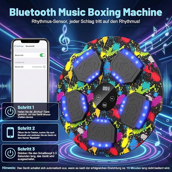 Music Boxing Machine Bluetooth Boxing Machine Adjustable Speed and Counting Mode