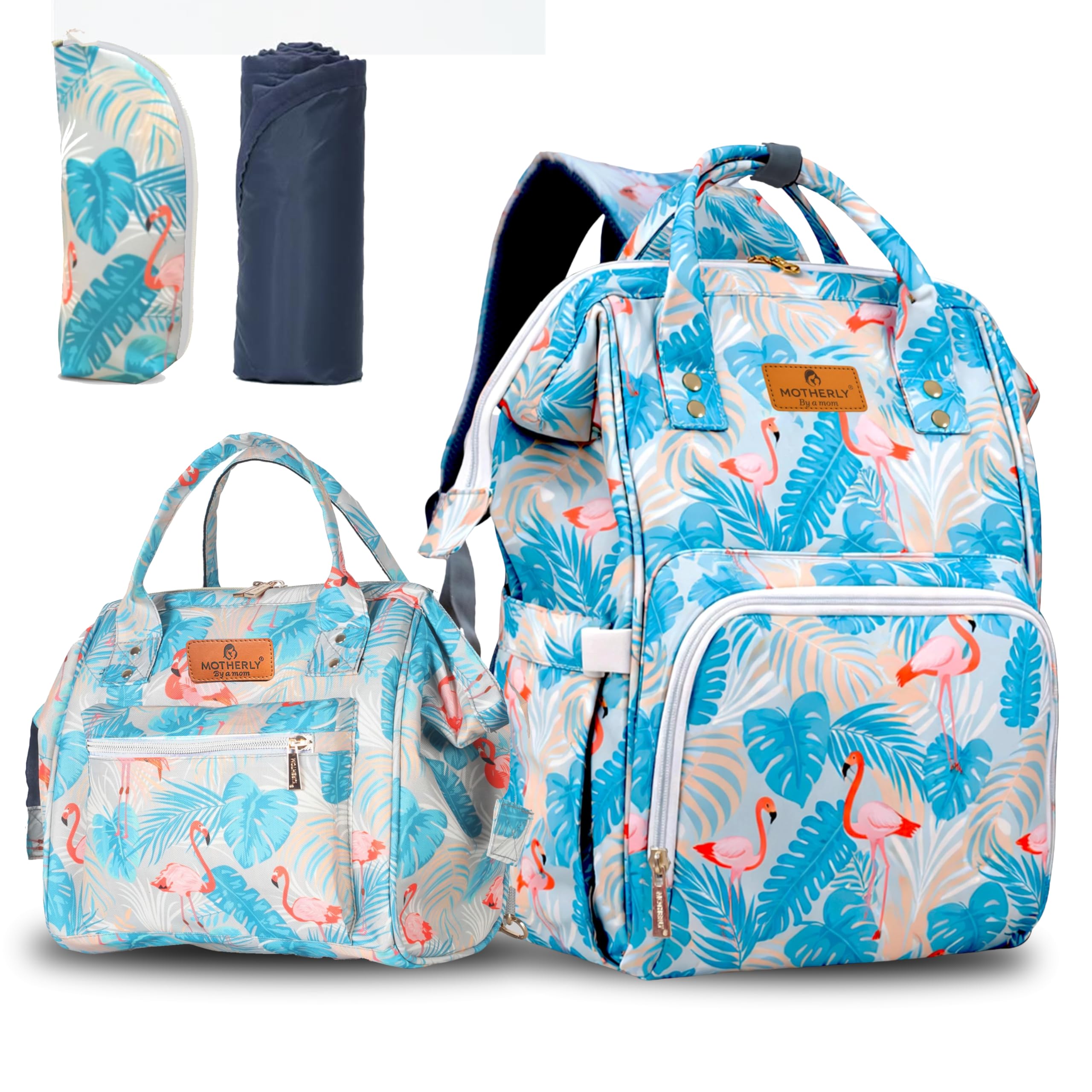 Motherly Elegant and Nano Diaper bag Combo for Mothers for Travel,Maternity Bag for Newborn Baby,Hospital Bag for Moms (Flamingo)-image-26