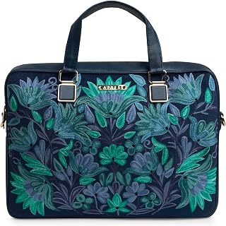 Caprese Siji Tresna Large Laptop Bag for Women with Adjustable & Detachable Strap | Stylish Kashida Embroidery Laptop Hand... Price In India