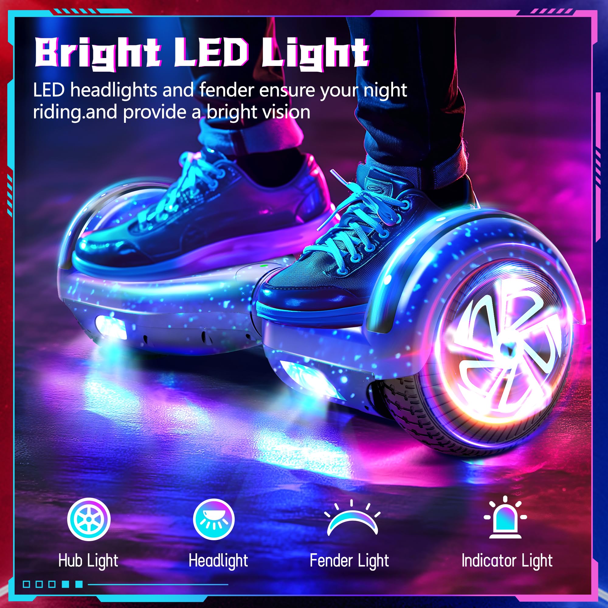 6,5 cala Hoverboards elektryczne samobalansujący wbudowany Bluetooth dla dzieci