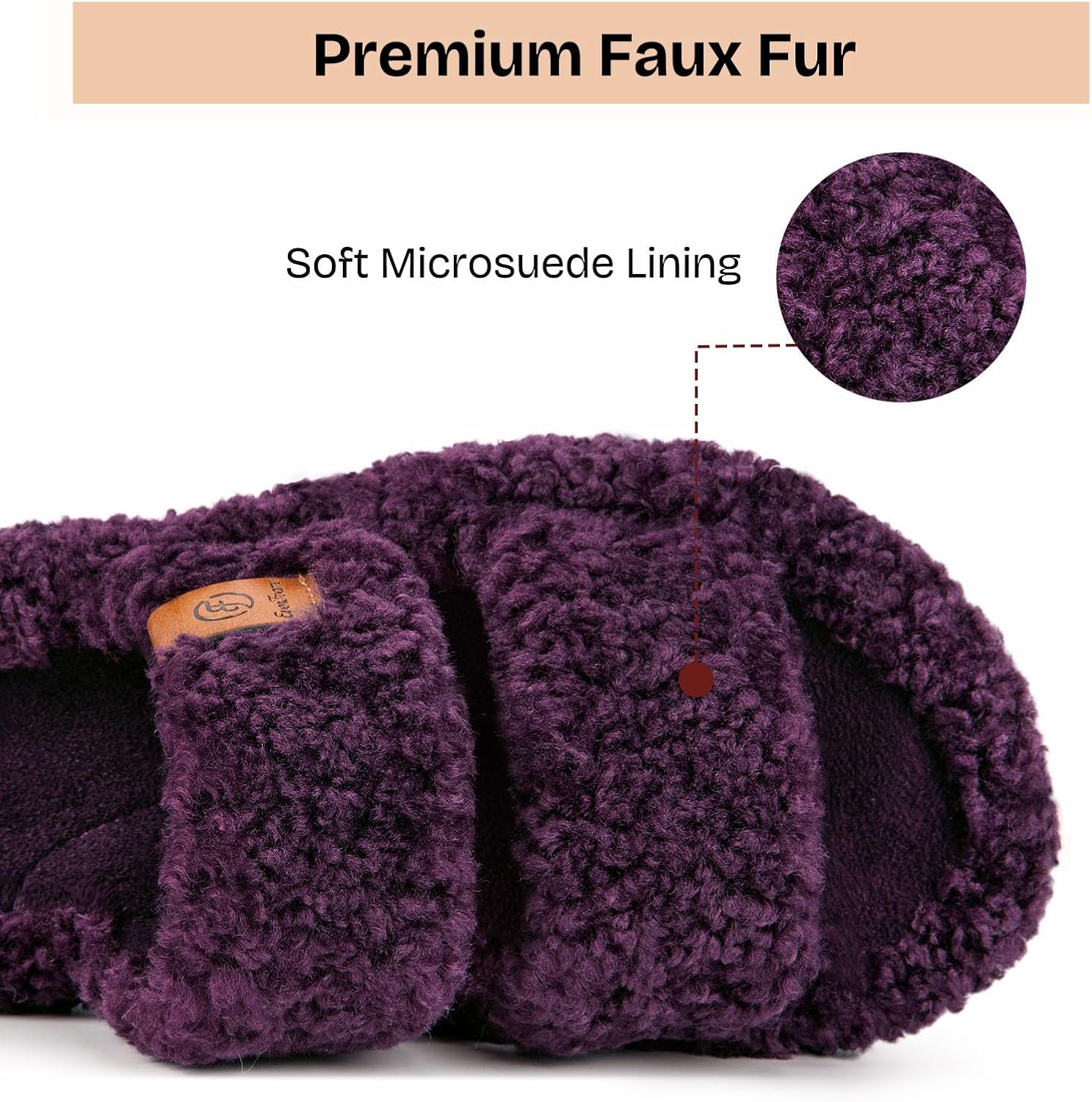 EverFoams Womens Fuzzy Open-toe Slippers Soft Comfy Memory Foam Indoor House Shoes - Image 5