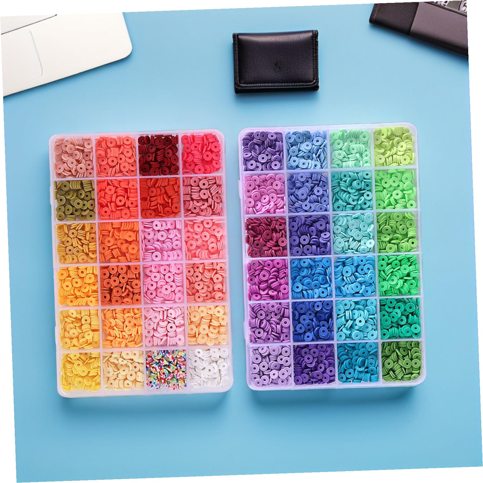 Homoyoyo 1 Juego Kit Para Hacer Pulseras De Cuentas De Arcilla Kits De Cuentas Para Manualidades a Granel Para Joyería Vistoso 100 Piezas Arcilla Polimérica Cepillo De Chica