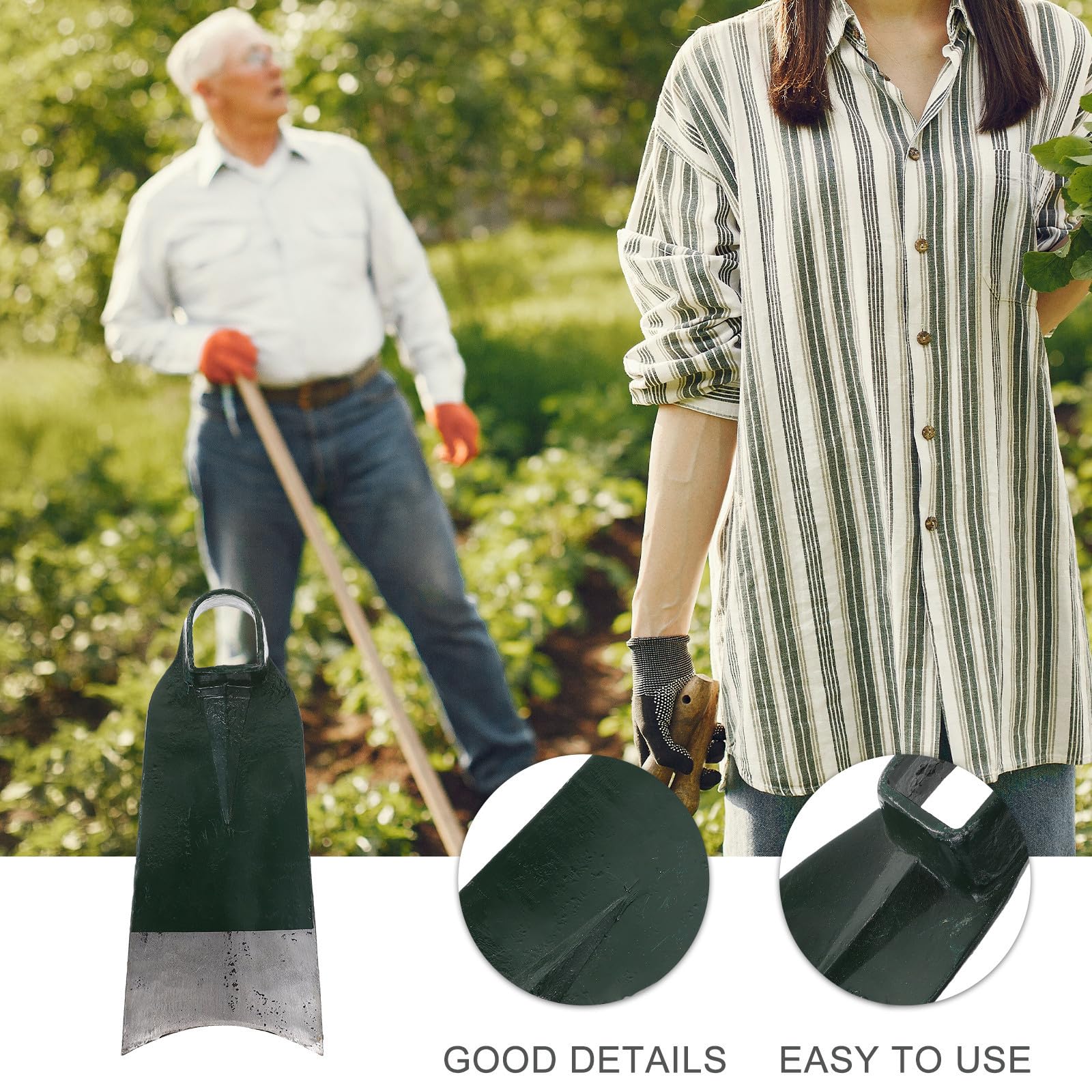 Strumento da Giardino in Acciaio Inox, Attrezzo per Orto Verde, per Scavare Terreno e Diserbare, Utensile da Giardinaggio per Orto e Giardino, Uso Domestico e Fiori da Casa