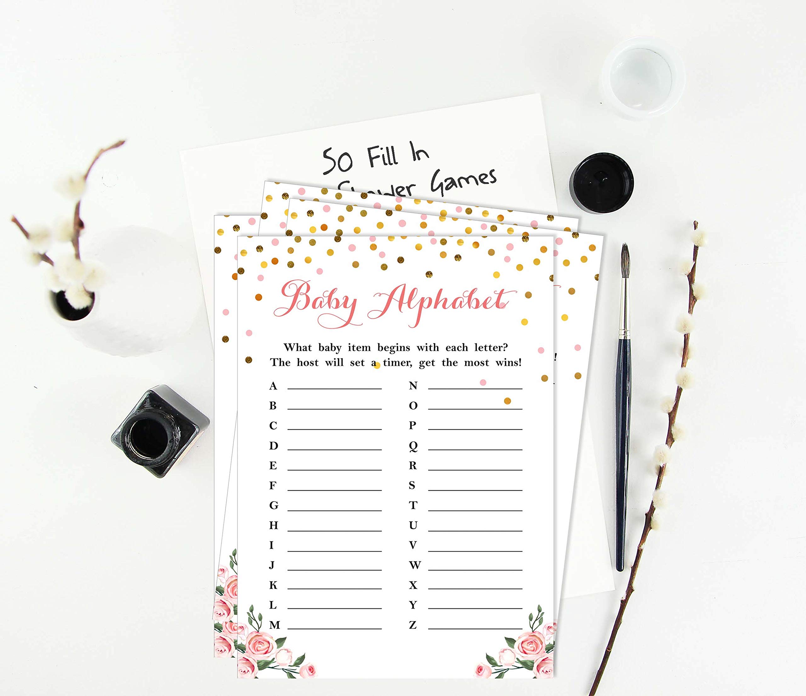 Inkdotpot Gender Reveal Confetti Baby Shower Game Set of 50