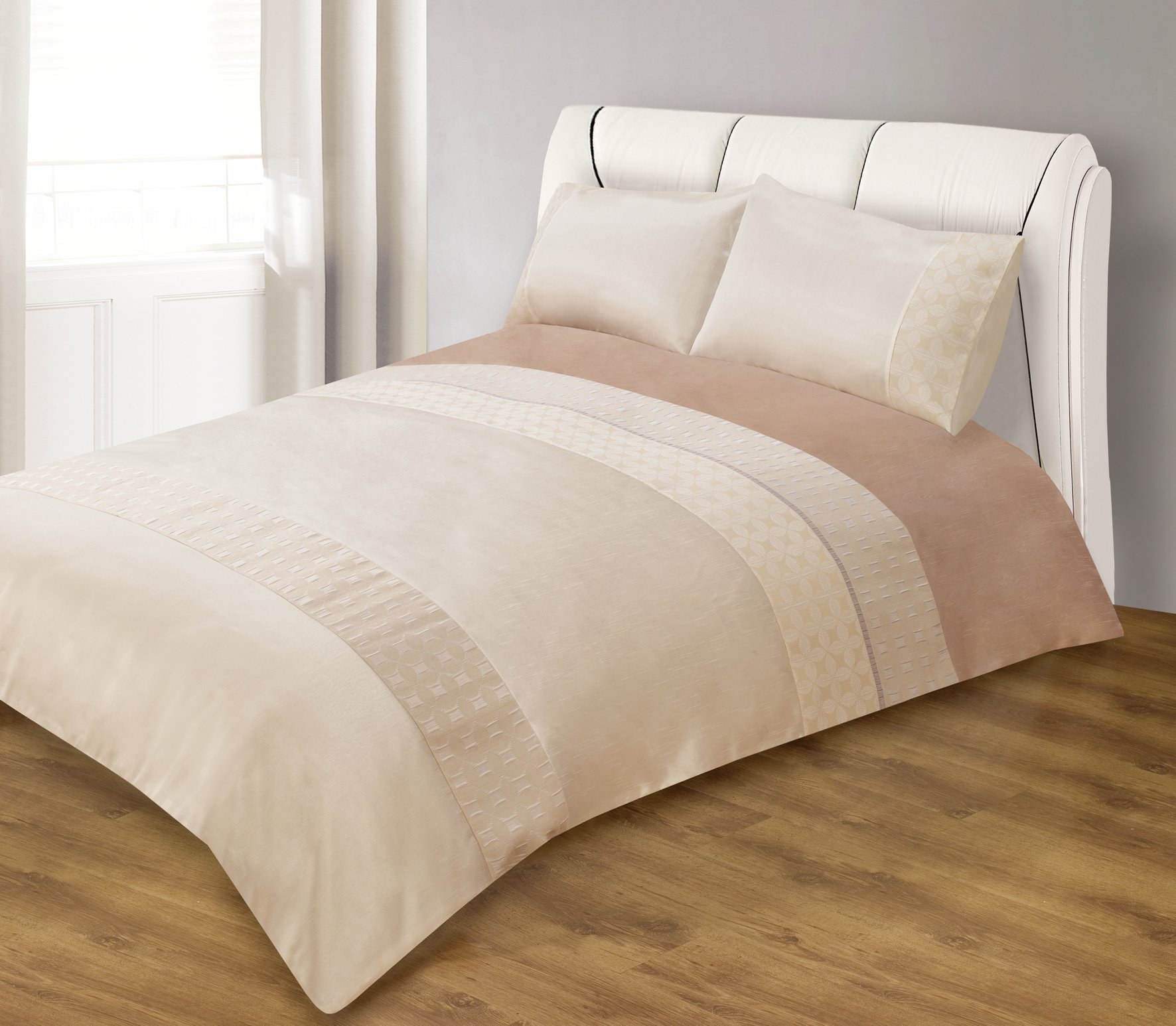 Intimates Beige Double Bed Cream Pandora Duvet/Quilt Cover Bedding Set Modern Stylish