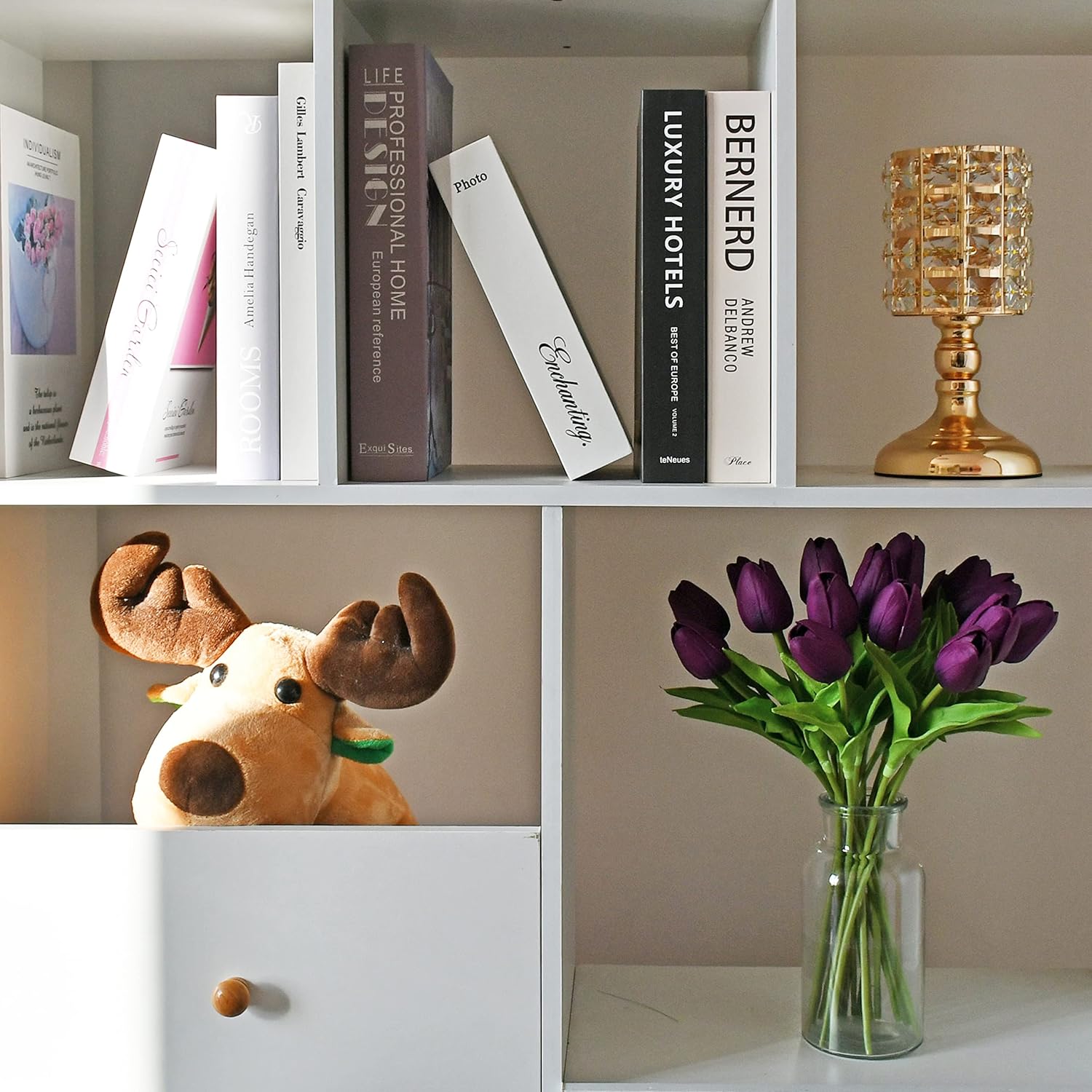 Mandy's Artificial Tulips 20 Stems Grape Purple PU Faux Flowers for Valentine's Day and Easter Decorations Wedding Home Decor 13.5 Inch - Image 9