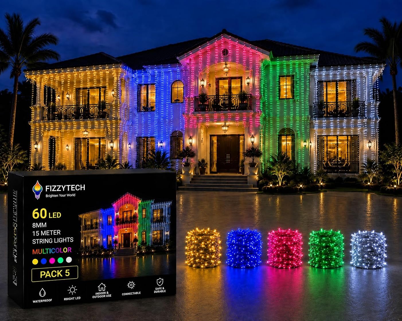 Fairy String Lights - 60 LED 15m Warm White -18