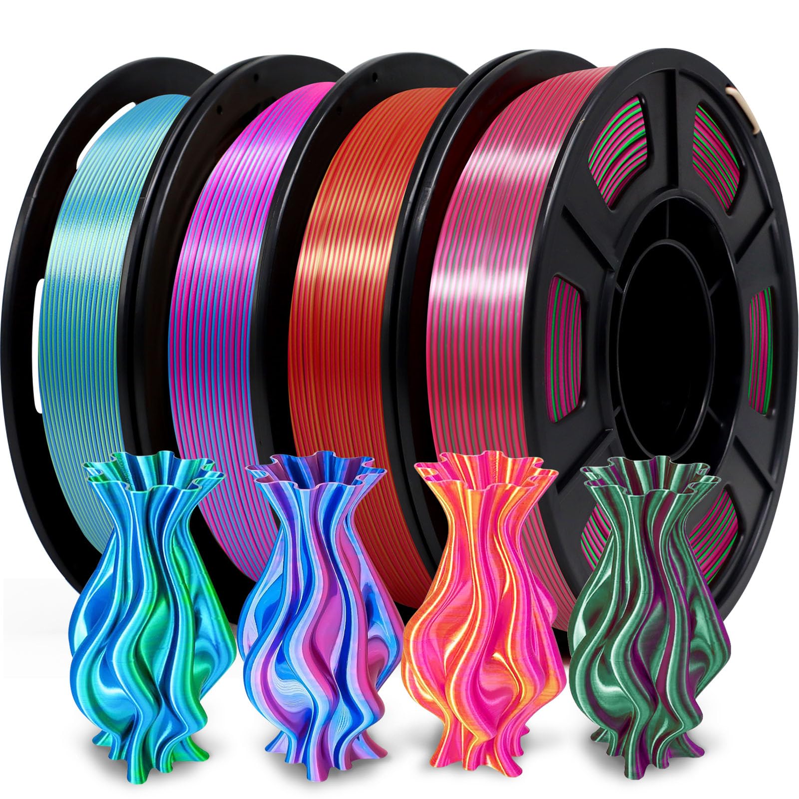Glow in the Dark 3D Printer Filament - Multicolor Pack -12