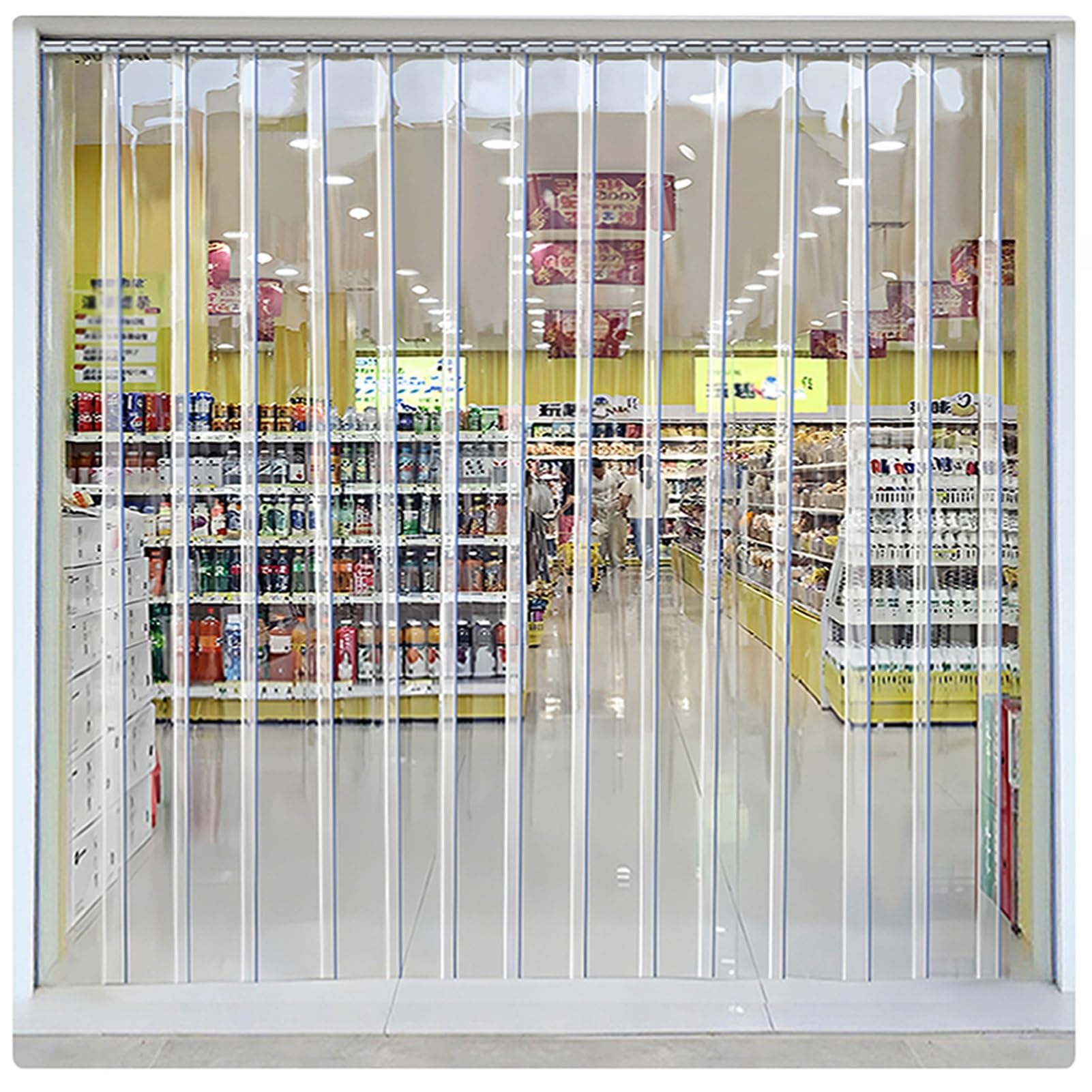 Lanieres Séparation Rideau à Lamelles Verticales Durable Rideaux Porte PVC Entrepôt du Centre Commercial(75x240cm/29.53x94.49in)