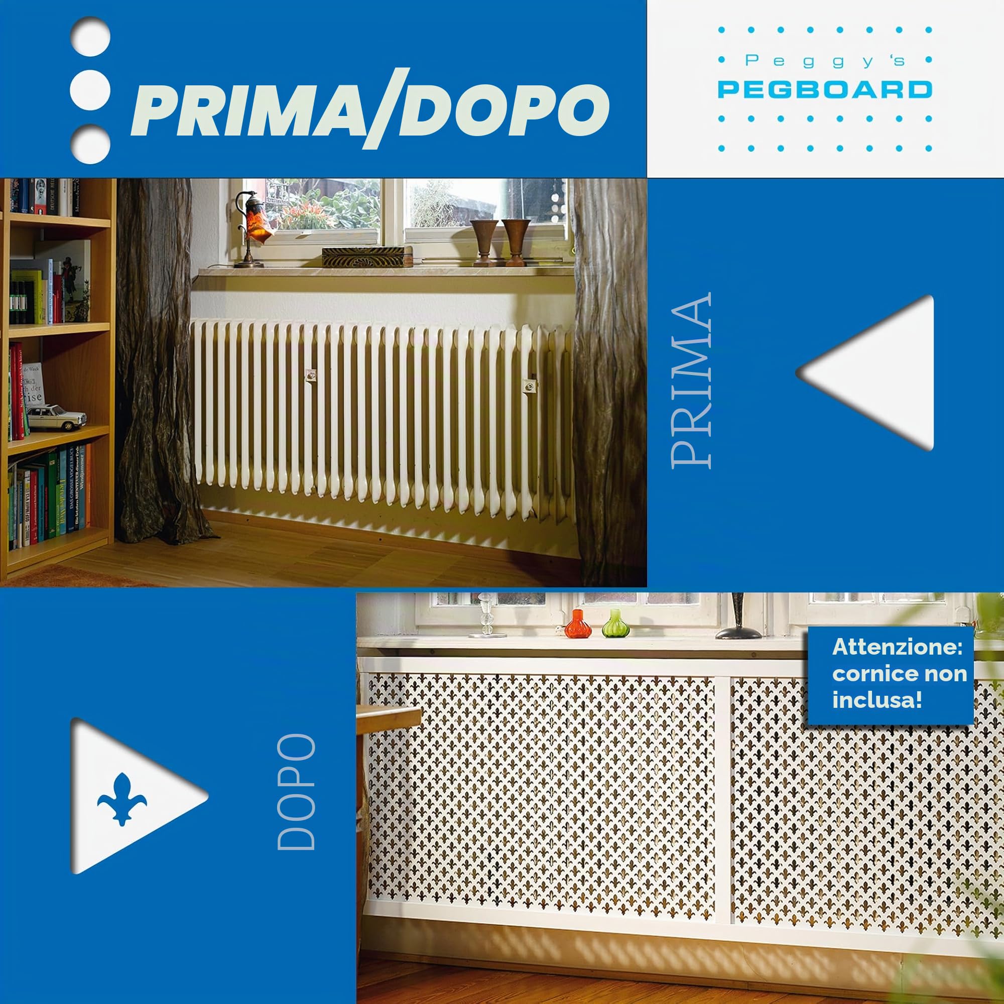 'Pannello in legno Paris 122 x 61 cm per radiatori travestimento