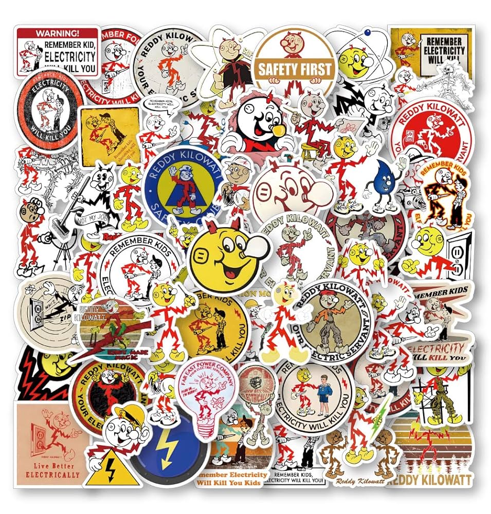 NOS レア！ 1960’s レディキロワット ビンテージ 水貼り デカール 所 ☆NOS レア！ 1960's REDDY KILOWATT レディキロワット