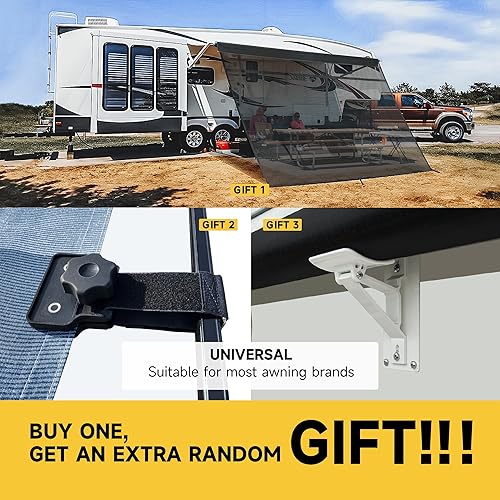 Miniatura 7 de YESCAMP Kit completo de toldo manual retráctil para caravana o remolques, toldo enrollable para cámper o quinta rueda, remolques de viaje,