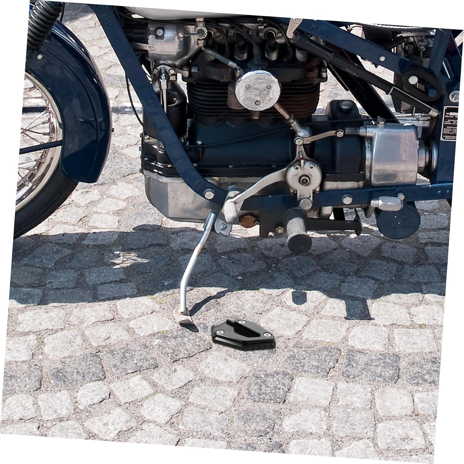Motorcycle Kickstand Support Plate Aluminum Alloy Black for Motorbike