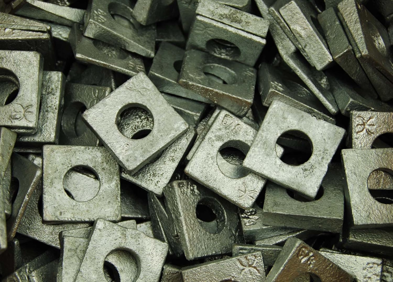 (50) Galvanized Malleable 5/8 Square Bevel Washers I-Beam Flange Wedge